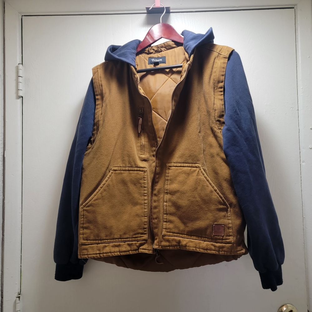 Brixton Brown and Navy Convertible Jacket